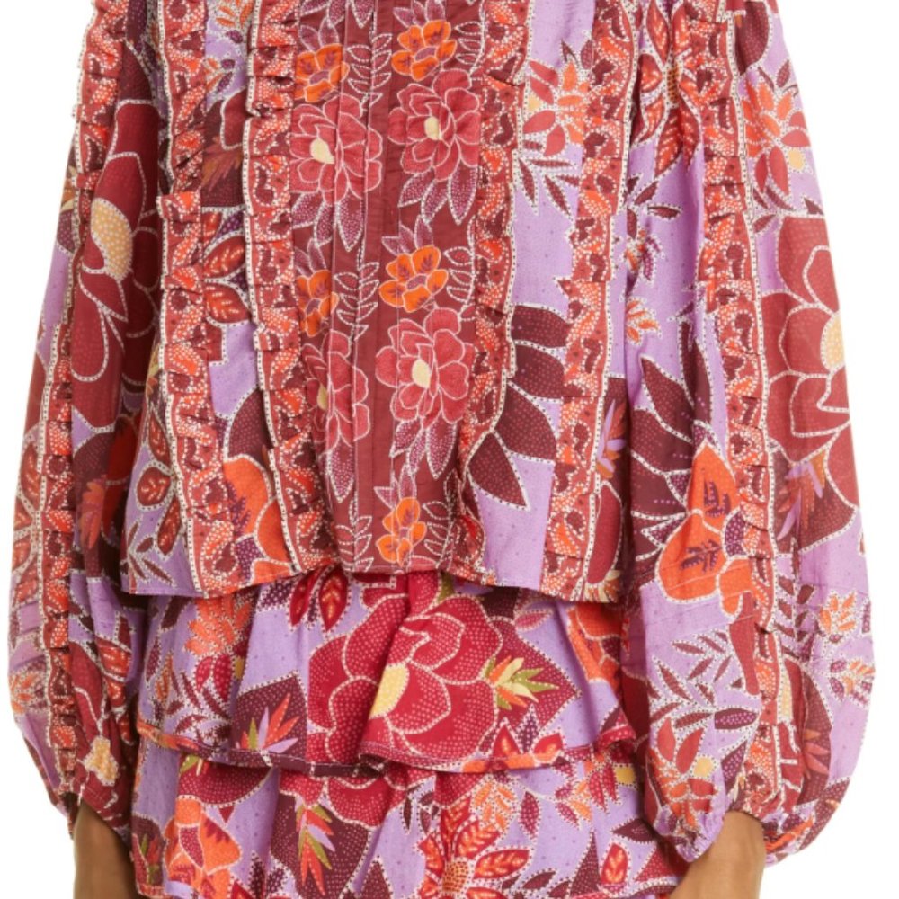 Farm Rio Floral Ruffle Blouse